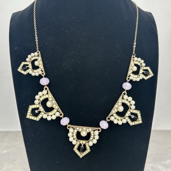 Plunder Jewelry - Plunder Rosalie Necklace Statement Art Deco Bohemian Jewelry Beaded